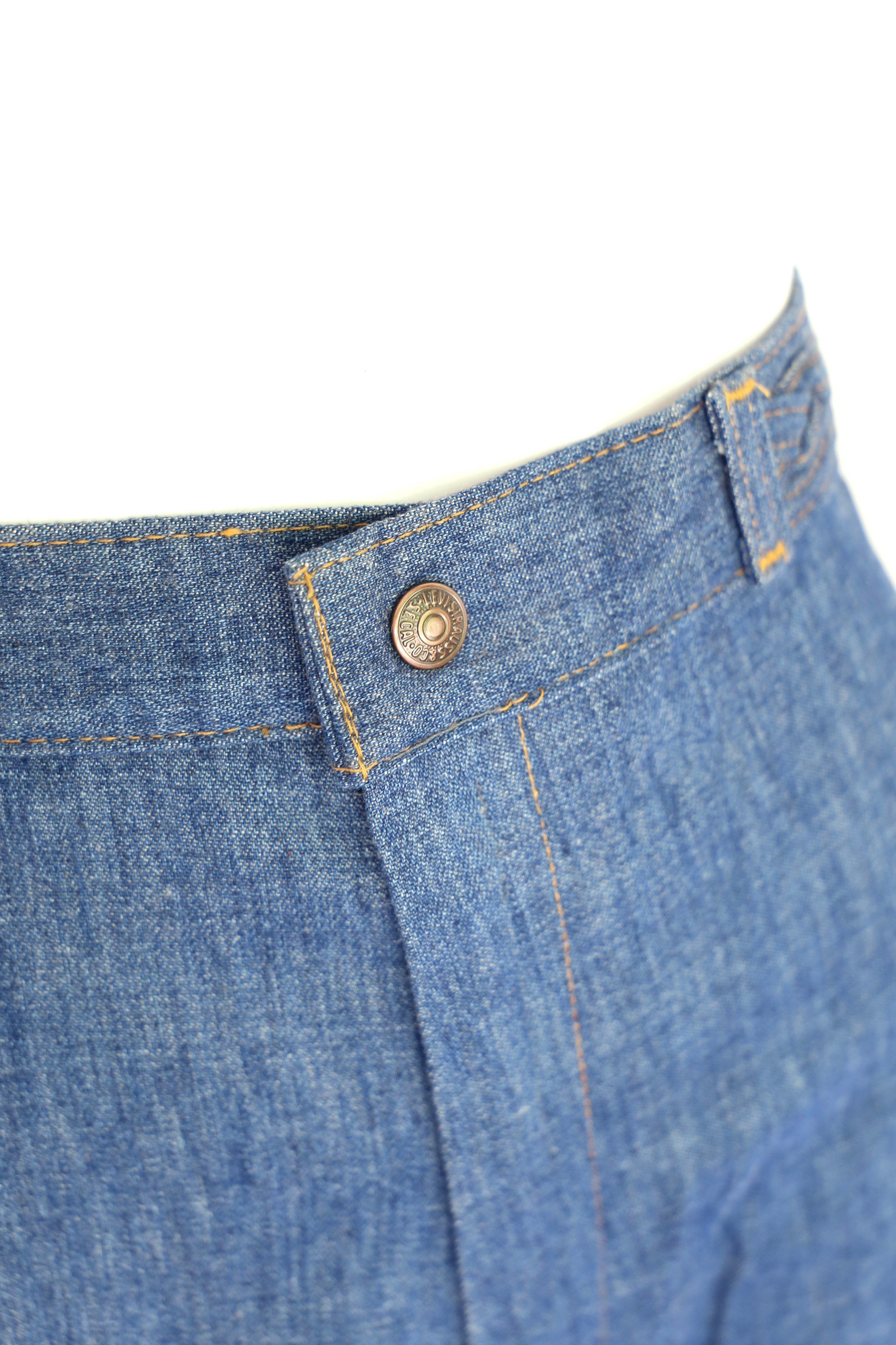 70s LEVIS Orange Tab hi rise jeans bells 16 / vintage 1970s medium wash sexy fit Levis denim