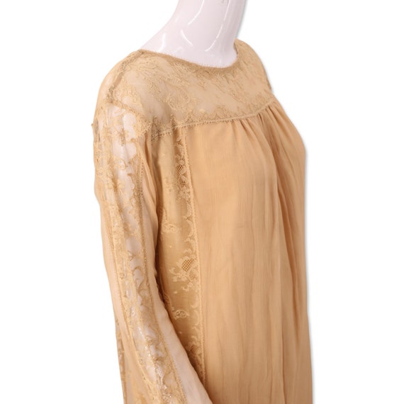 20s antique beige silk lace flapper dress / vinta… - image 6