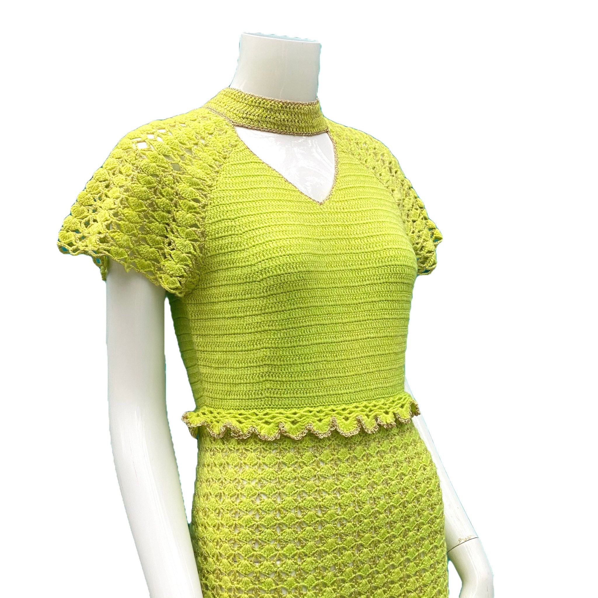 Neon crochet dress cheap