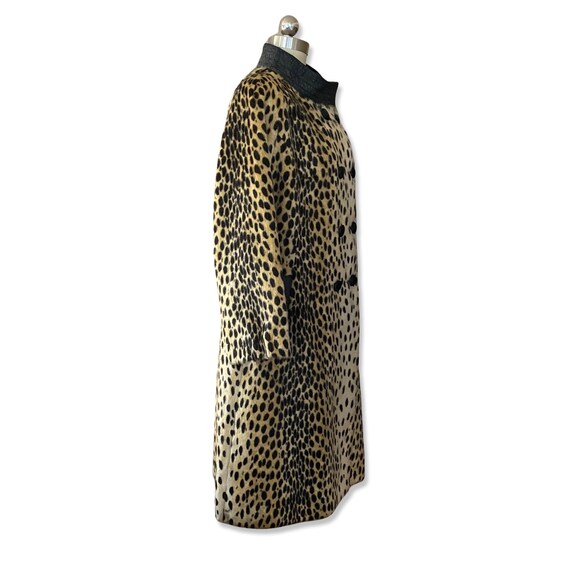 50s Vintage LA FRANCE Leopard Print Faux Fur Coat M, 1950s 50s Vintage LA FRANCE Leopard Print Faux Fur Coat M, 1950s