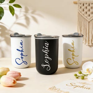Personalized Work Coffee Tumbler, Custom Wine Cup with Lid, Gifts for coffee lovers image 10