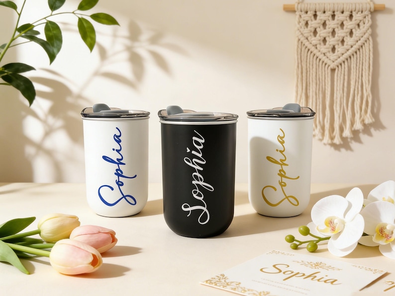Personalized Work Coffee Tumbler, Custom Wine Cup with Lid, Gifts for coffee lovers image 10