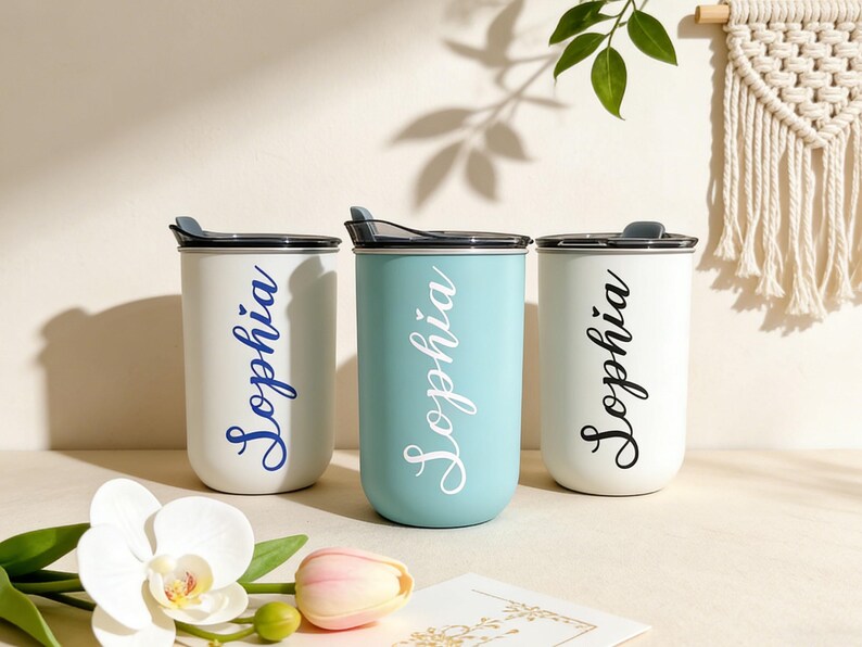 Personalized Work Coffee Tumbler, Custom Wine Cup with Lid, Gifts for coffee lovers image 8