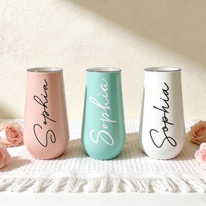 Personalized Champagne Flute, 6 Oz Champagne Tumbler, Bachelorette Party Favor, Bridesmaid Gift