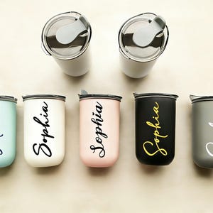 Personalized Work Coffee Tumbler, Custom Wine Cup with Lid, Gifts for coffee lovers image 3