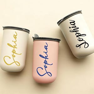 Personalized Work Coffee Tumbler, Custom Wine Cup with Lid, Gifts for coffee lovers image 1