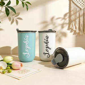Personalized Work Coffee Tumbler, Custom Wine Cup with Lid, Gifts for coffee lovers image 2
