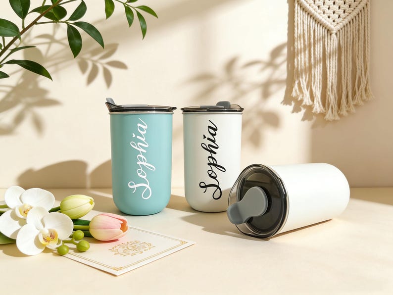 Personalized Work Coffee Tumbler, Custom Wine Cup with Lid, Gifts for coffee lovers image 2