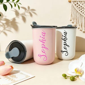 Personalized Work Coffee Tumbler, Custom Wine Cup with Lid, Gifts for coffee lovers image 6