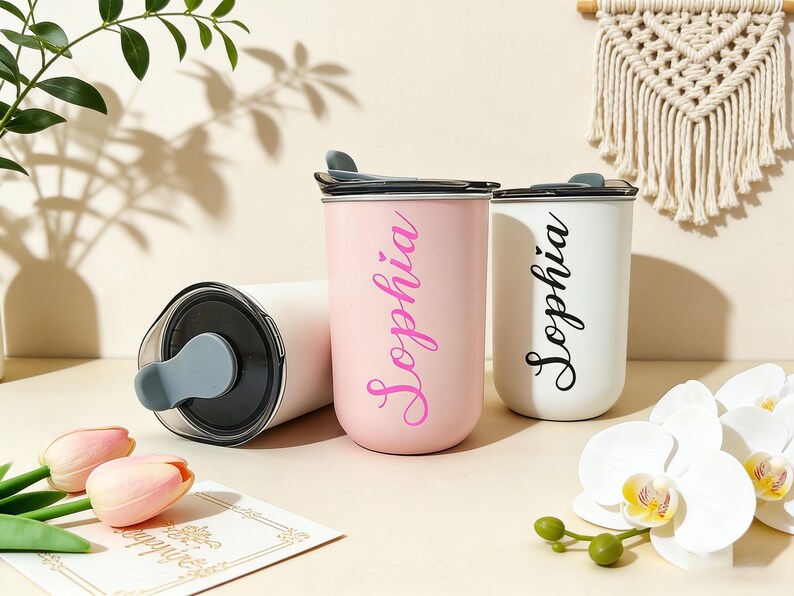 Personalized Work Coffee Tumbler, Custom Wine Cup with Lid, Gifts for coffee lovers image 6