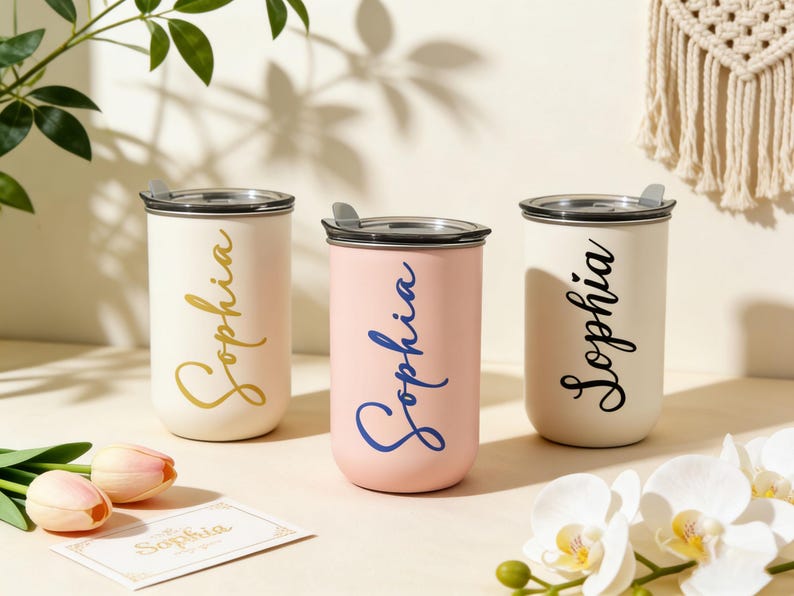 Personalized Work Coffee Tumbler, Custom Wine Cup with Lid, Gifts for coffee lovers image 9