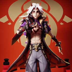 Estatua/Figura/Figura de Oni Striker - 25 cm - Kit de modelo de figura impresa en 3D - Kit de garaje - Sin pintar/Pintado