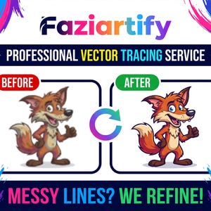 Convertir foto a vector SVG / SVG de perro personalizado, trazado de imagen a vector, ráster a vector, vectorización rápida de logotipos