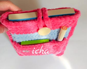 Patrón de soporte para libros a crochet con bolsillo en PDF, patrón de funda para libros a crochet, regalo para lectores, protector de libros, crochet fácil, descarga instantánea.
