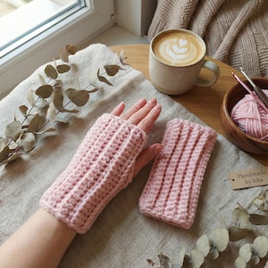 Gehäkelte fingerlose Handschuhe Muster - PDF - Easy Beginner Hand Warmers Tutorial - Instant Download