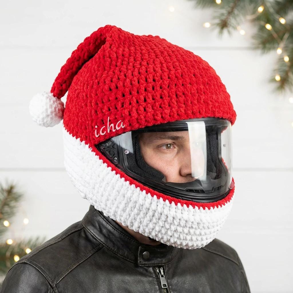 crochet motorcycle helmet cover Handmade Knitted Cartoon for Bean's Moto Booth Crochet Ski Helmet Cover Inspired