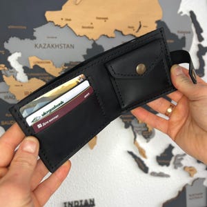 Billetera minimalista plegable para mujer, tarjetero de cuero, monedero grabado para hombre, billetera delgada personalizada de cuero genuino, regalo para el día del padre