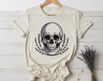 Calavera gótica PNG, esqueleto con corona floral, arte de tatuaje de Halloween, diseño de sublimación, descarga digital de pegatinas