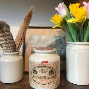 Moutarde De Meaux Pommery French Mustard Pot, Stoneware Pot, French Stoneware Jar, Rustic French Farmhouse, LAB Lagny Jar, Stoneware Crock