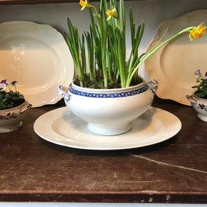 Large Oval Serving Platter, Ironstone plate, J & G Meaking, Crazed Stained Old Roast Plate, Antique, Vintage, Rustic Kitchen Farmhouse