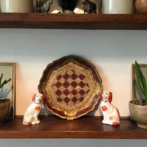 Vintage Ornate Hand Painted Florentine Small Serving Tray, Decorative Serving Tray, Wooden Painted Tray