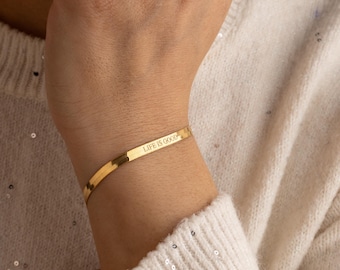 Personalized Herringbone Bracelet • Custom Snake Chain • Gold Silver Rose Jewelry