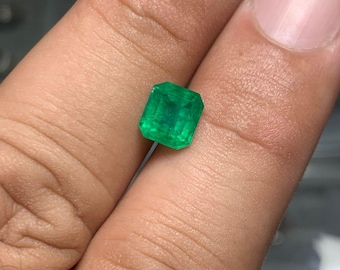 Natural Emerald Vivid Green Color Emerald Cut Faceted Loose Gemstone
