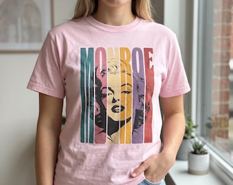 Marilyn Monroe Pop Art Portrait T-Shirt | Retro Color Block Pastel Tee
