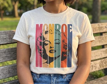 Marilyn Monroe Retro Color Block Tee | Vintage Pop Icon Portrait