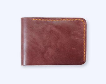Handmade Leather Bifold Wallet: Slim Full-Grain Design