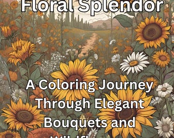 Floral Splendor: 42-Page Printable Flower Coloring Book for Adults – Elegant Bouquets & Wildflowers