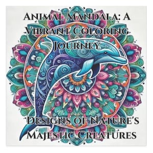 Animal Mandala Coloring Book | 43 Intricate Pages | Digital Download for Adults | Stress Relief Printable Art