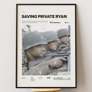 Poster del film Salvate il soldato Ryan / Stampa del poster di Salvate il soldato Ryan di Steven Spielberg / Poster con design speciale / Poster del film su carta lucida