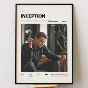 Póster de la película Origen / Póster impreso de Origen de Christopher Nolan / Póster de diseño especial / Póster de película en papel brillante / Idea de decoración de pared