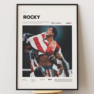Póster de la película Rocky / Impresión de la película Rocky de Sylvester Stallone / Póster de diseño especial / Póster de película en papel brillante / Idea de decoración de pared