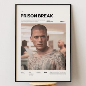 Póster de Prison Break / Impresión de póster de Michael Scofield / Póster de diseño especial / Póster de papel brillante de Prison Break / Idea de decoración de pared