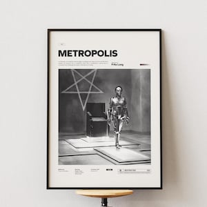 Póster de la película Metropolis / Impresión del póster de Metropolis de Fritz Lang / Arte mural de la película Metropolis de 1927 / Impresión del póster de la película en papel brillante
