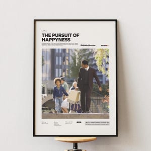 Póster de "En busca de la felicidad", póster de Will Smith y Jaden Smith, impresión de la película dramática "Padre e hijo", idea de arte mural de la película "Gabriel Muccino"