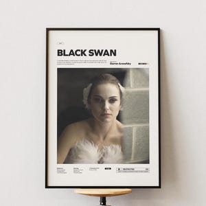 Black Swan Poster, Natalie Portman as Black Swan Print, Darren Aronofsky Film Black Swan Alternative Poster, Movie Wall Art Idea