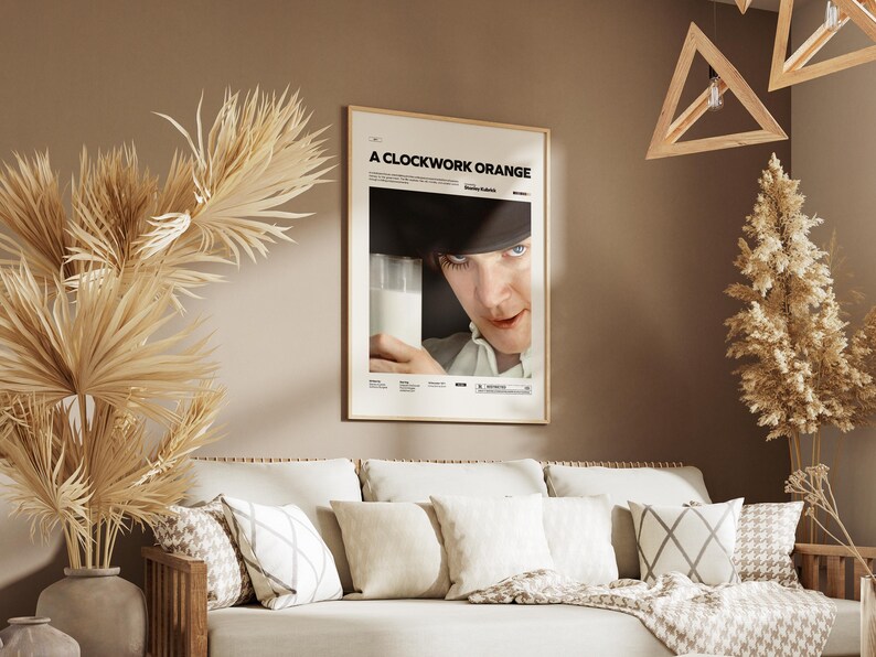 A Clockwork Orange Poster, Stanley Kubrick Film Poster, Malcolm McDowell Poster, A Clockwork Orange Print, Movie Wall Art, Gift Movie Poster