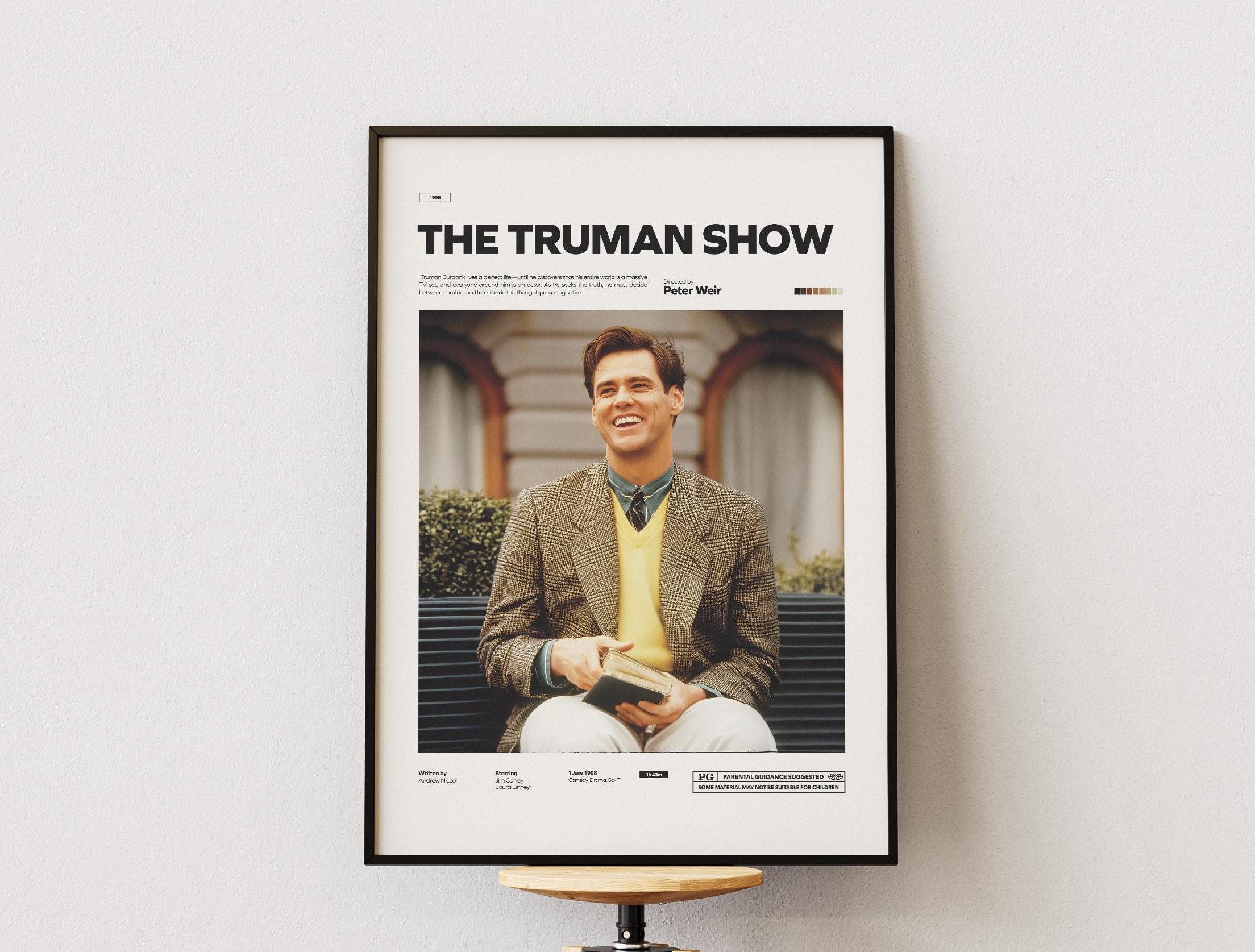 The Truman Show Movie Poster, Jim Carrey Starring The Truman Show Alternative Film Poster Print, Cinematic Wall Decor, Movie Wall Art