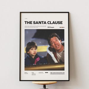 The Santa Clause Poster, Tim Allen and Judge Reinhold Film The Santa Clause Print, Christmas Themed Movie Poster, Christmas Gift Idea