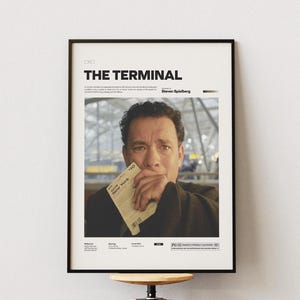 Póster de La Terminal, póster de la película de Steven Spielberg, póster impreso de Tom Hanks en La Terminal, póster imprimible digitalmente, decoración cinematográfica de pared