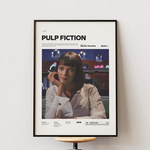 Pulp Fiction-filmaffisch, Tarantinos kultfilmaffischtryck, Uma Thurman-affisch, filmisk väggdekoridé, utskrivbar väggkonst