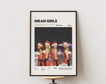 Mean Girls Poster, Lindsay Lohan Poster, Rachel McAdams Poster, Amanda Seyfried Poster, Mean Girls Print, Romantic Comedy Movie Decor Idea