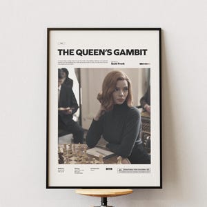Pôster do Gambit da Rainha, Ideia de pôster alternativo para a série Gambit da Rainha, Pôster de Anya Taylor-Joy, Arte de parede com tema de xadrez