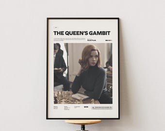 The Queen’s Gambit Poster, Alternative Poster Idea for The Queen’s Gambit Series, Anya Taylor-Joy Poster, Chess Themed Wall Art