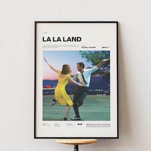 Poster del film La La Land, stampa di poster di film alternativi, poster del film La La Land di Damien Chazelle, poster di Ryan Gosling ed Emma Stone