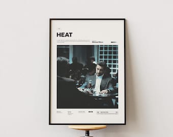 Heat Film Poster | Heat Alternative Movie Poster Print | Al Pacino and Robert De Niro Movie Poster | Gift Poster Collage for Cinema Lovers