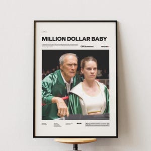 Million Dollar Baby Poster, Hilary Swank und Clint Eastwood Poster in Million Dollar Baby Print, Boxing Film Wand Kunst Idee